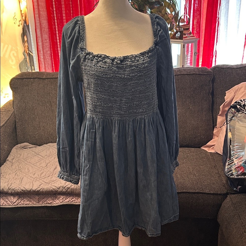 GAP Blue Smocked Dress